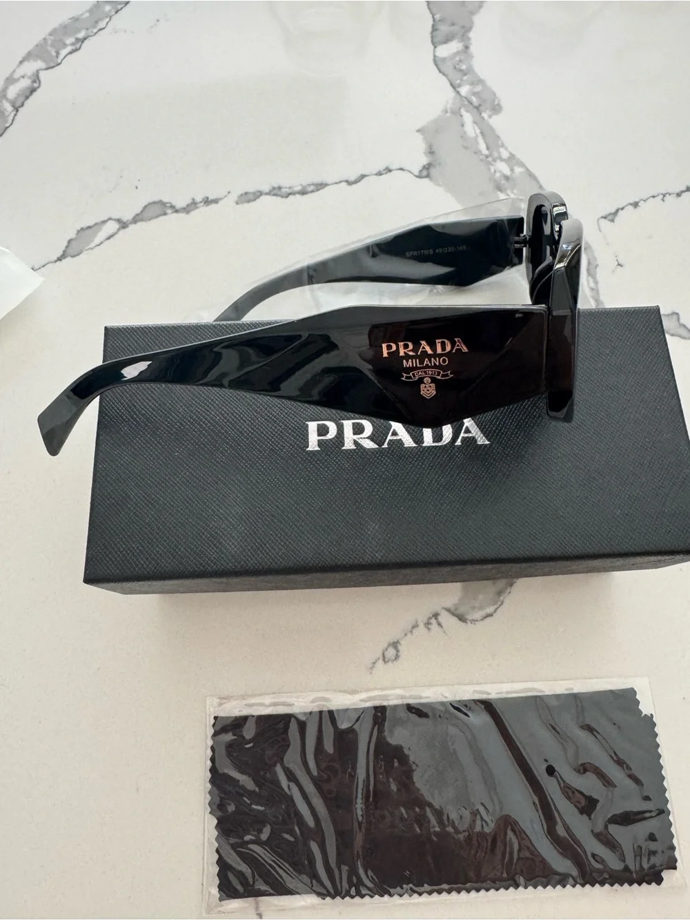 Prada Black Symbole Geometric Sunglasses